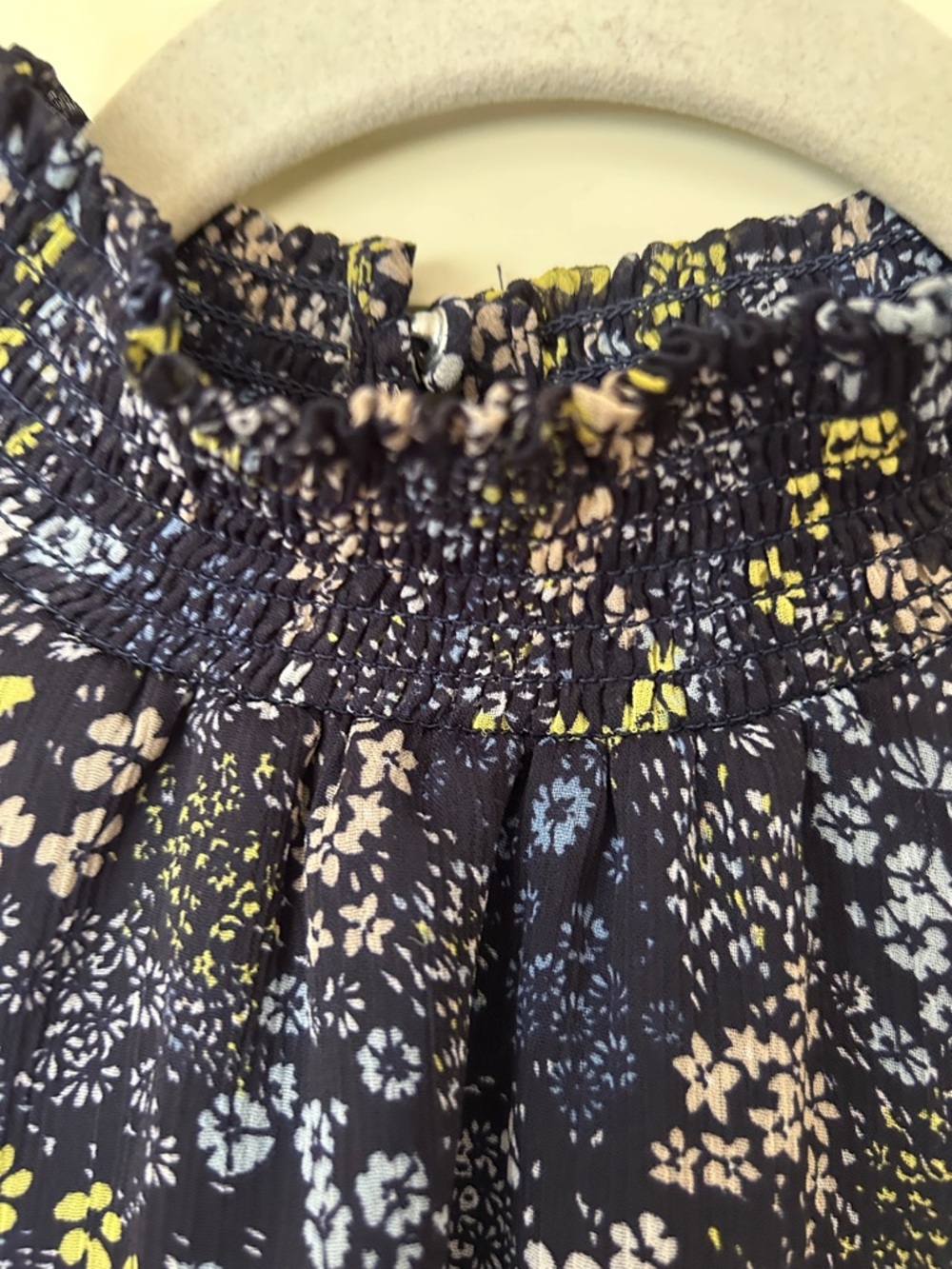 MSK Navy Floral Ruffle Tiered Sundress with Yellow Accents - Picture 6 of 10